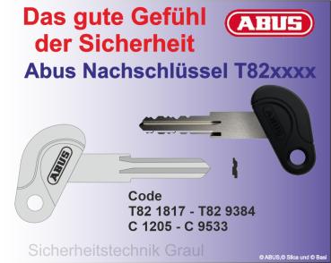 Abus Fahrradschloss T82 Nachschlüssel